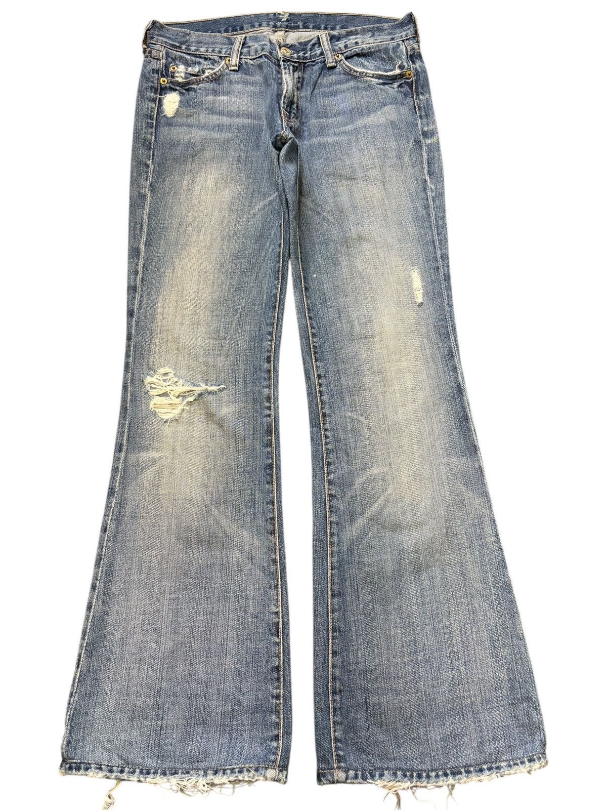7 For All Mankind Vintage 7 For All Mankind Distress Flare Jeans Size US 30 / EU 46 - 1 Thumbnail