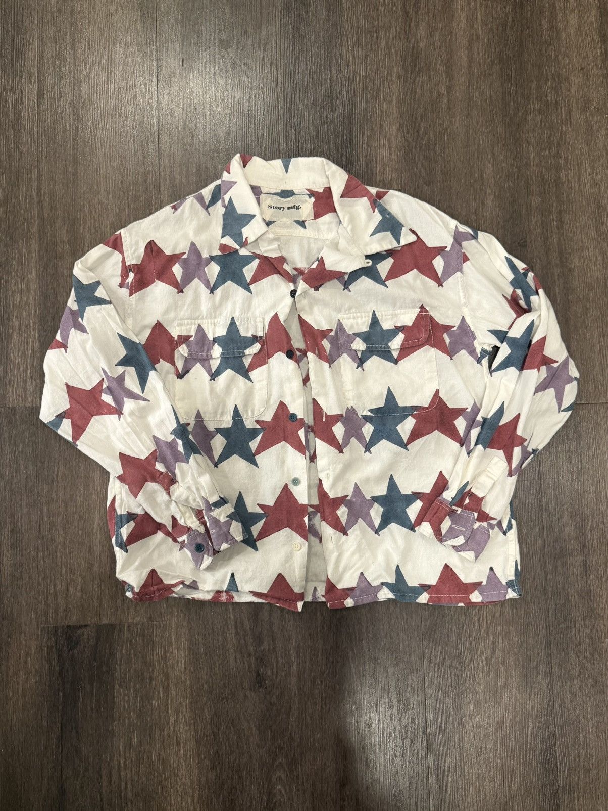 Story Mfg. Story Mfg Star Print Button Up Shirt Size US S / EU 44-46 / 1 - 1 Thumbnail