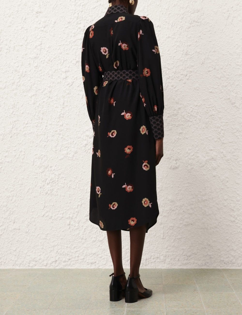 Zimmermann oc11z0825 Pussybow Midi Dress in Black Size L / US 10 / IT 46 - 4 Thumbnail
