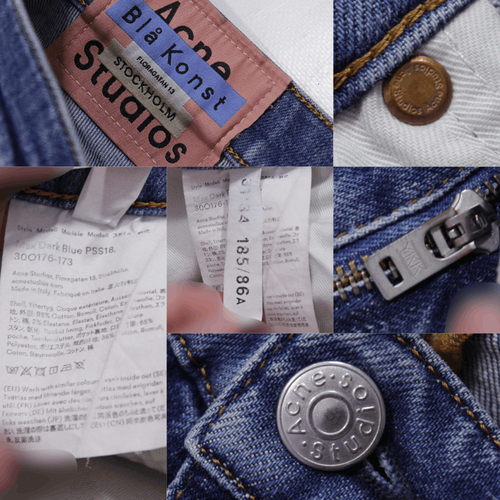 Acne Studios Bla Konst PSS18 Max Dark Blue Jeans Size US 31 - 6 Thumbnail