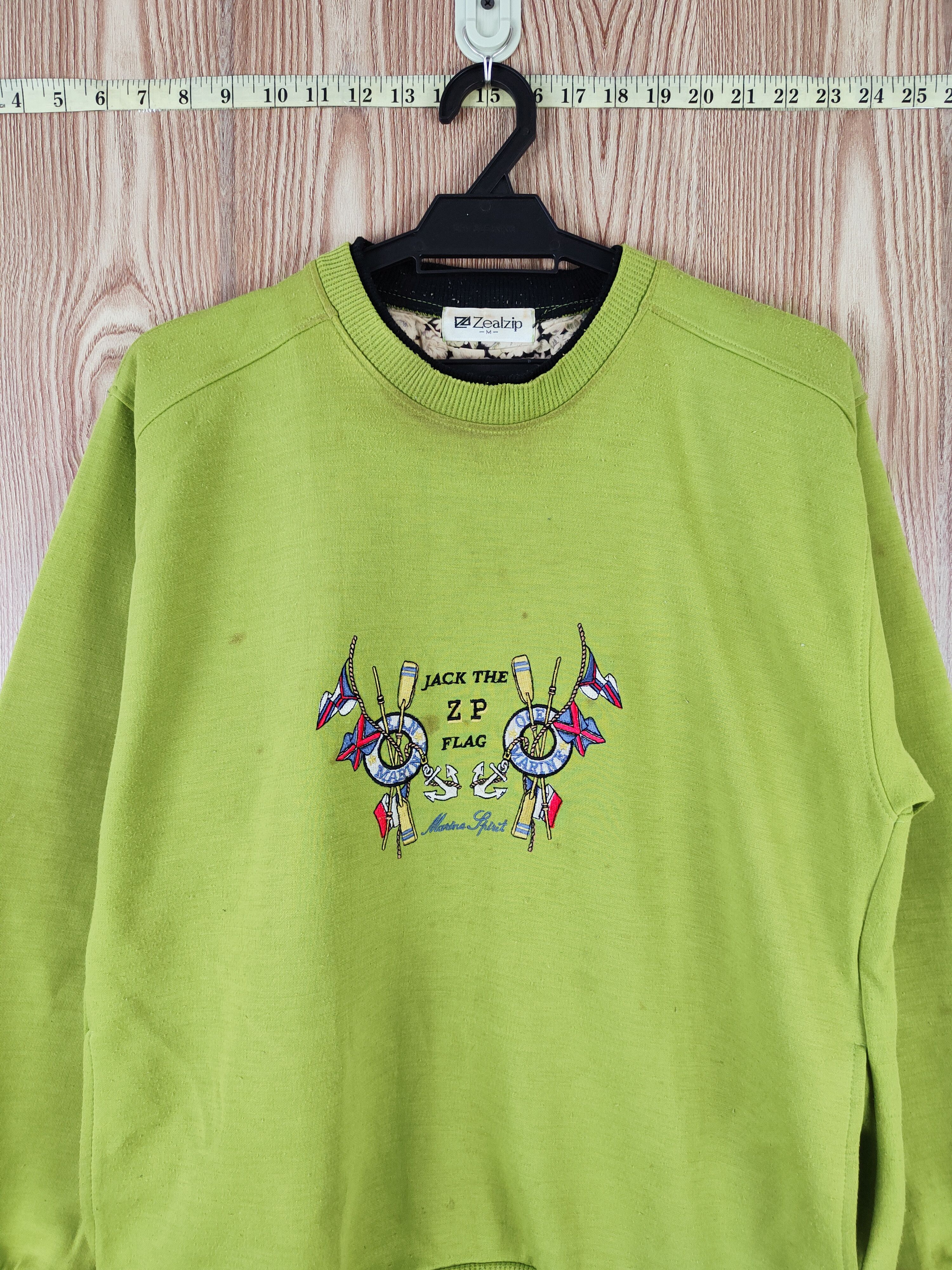 Japanese Brand × Vintage Vintage 💥 Zealzip Light Green Sweatshirts Size US M / EU 48-50 / 2 - 2 Thumbnail