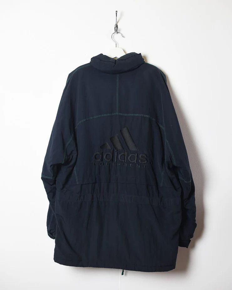 Adidas × Vintage 80s Adidas Equipment Fleece Lined Jacket Men's Hoodie Size US L / EU 52-54 / 3 - 3 Thumbnail