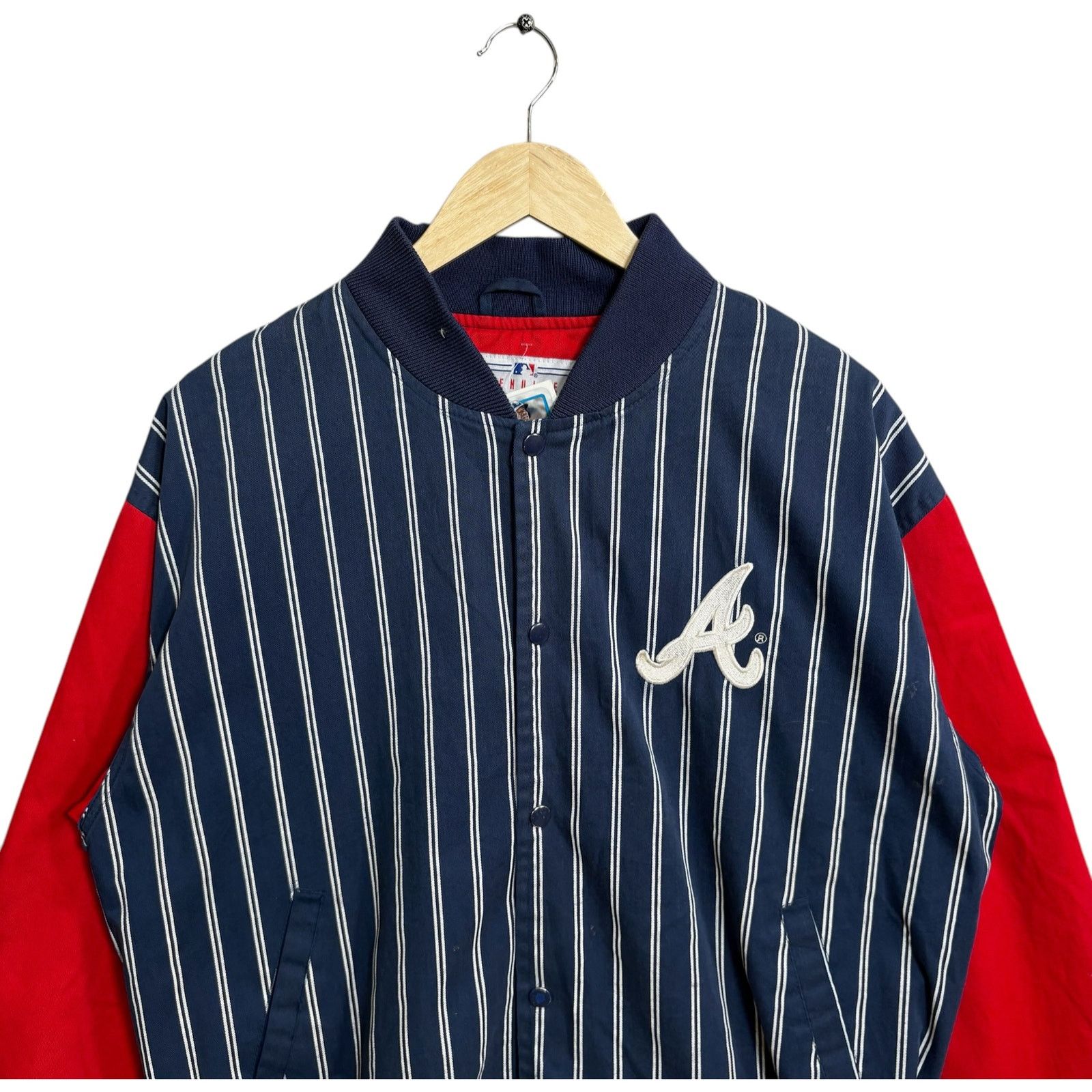 Starter Vintage Starter Atlanta Braves Striped MLB Bomber Jacket M Size US M / EU 48-50 / 2 - 2 Thumbnail