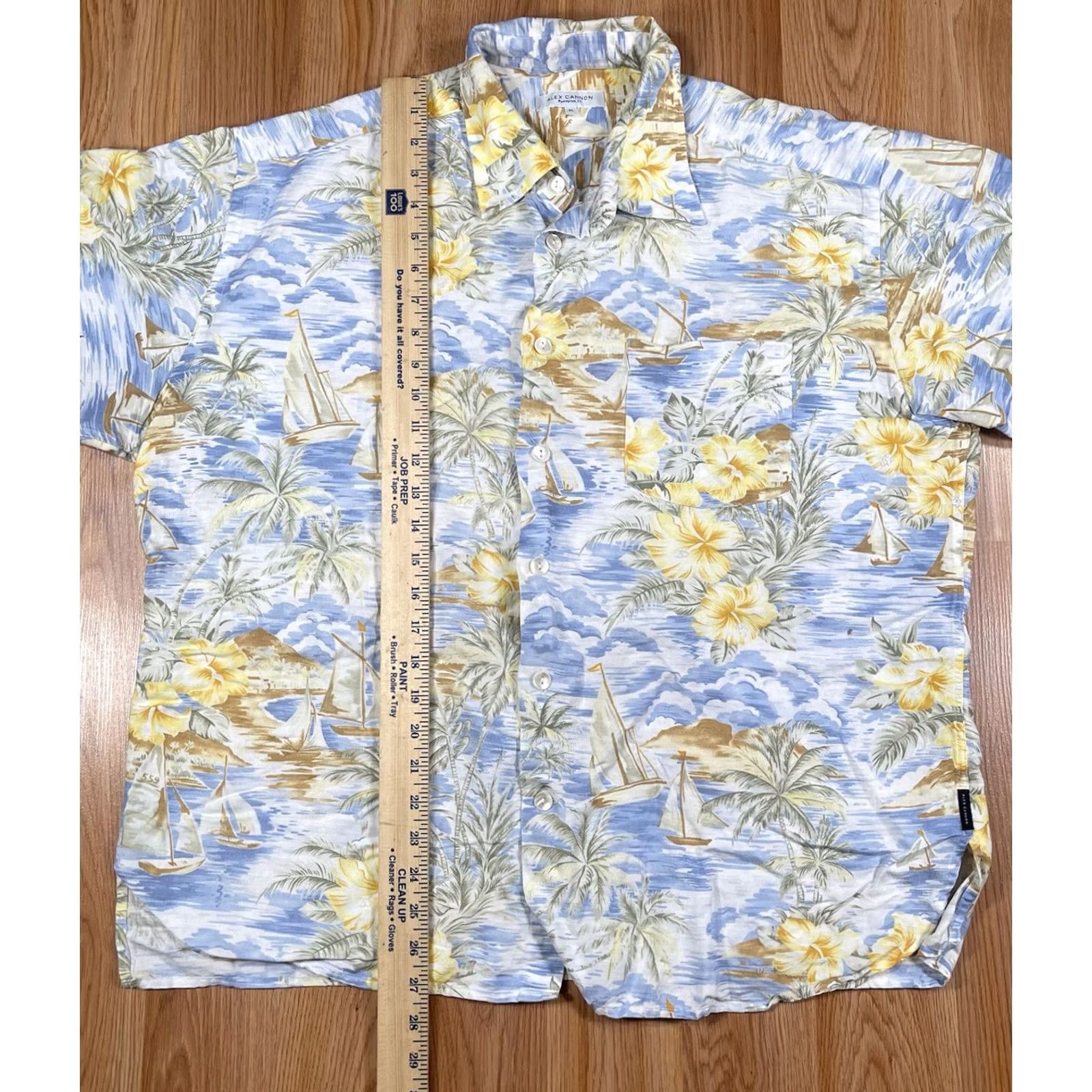Canon Alex Cannon Shirt Mens XL Extra Large Linen Rayon Hawaiian ButtonUp Short Sleeve Size US XL / EU 56 / 4 - 4 Thumbnail