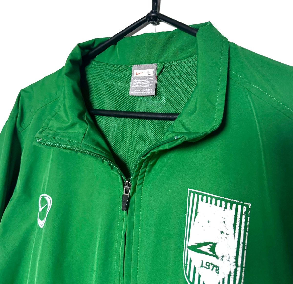 Nike × Vintage Vintage Drill Nike Green Full-Zip Windbreaker Jacket Size US L / EU 52-54 / 3 - 7 Thumbnail