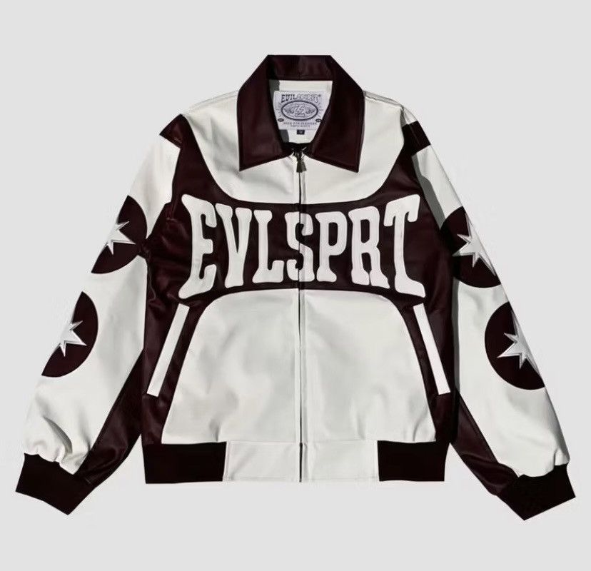 Other Leather jacket nauthy white maroon streetwear Size US XL / EU 56 / 4 - 2 Thumbnail