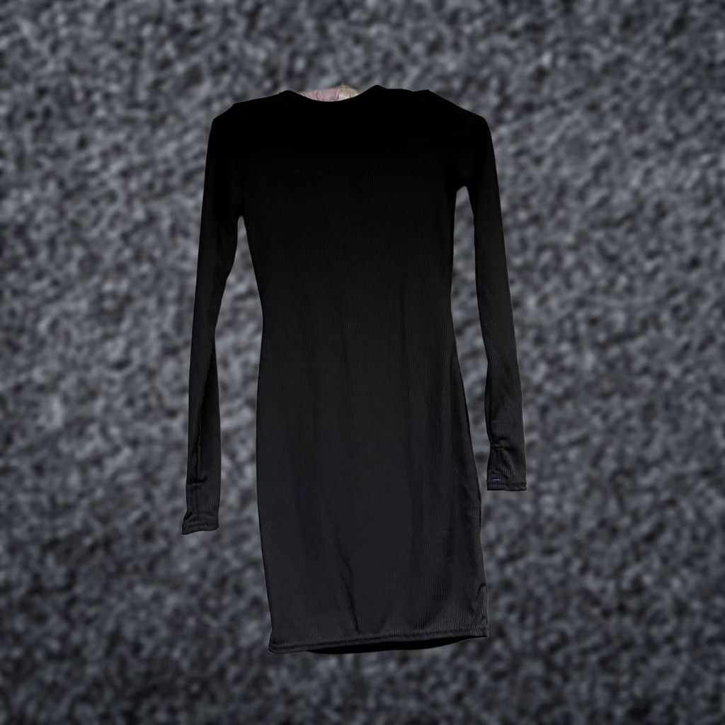 PrettyLittleThing PRETTYLITTLETHING Womens Dress Black Long Sleeve Ribbed Mini Casual Size 00 Size XXS / US 00 / IT 34 - 1 Thumbnail