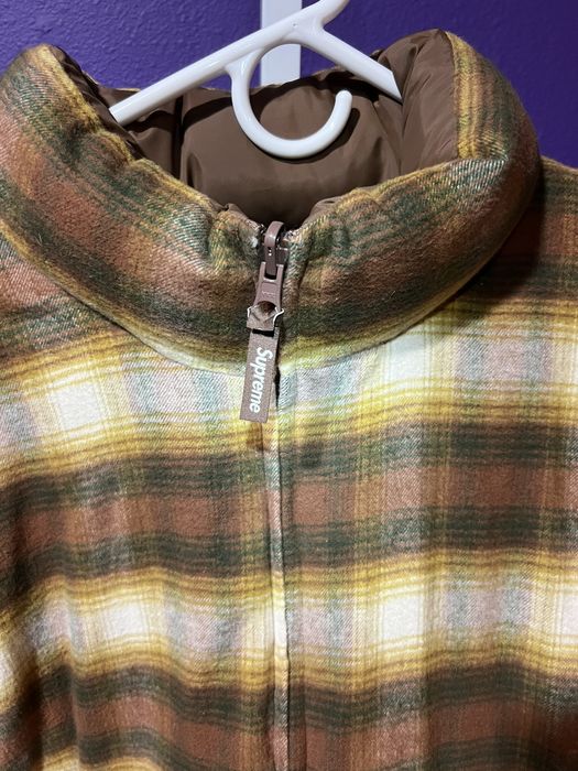 Supreme Supreme flannel reversible puffer jacket | Grailed