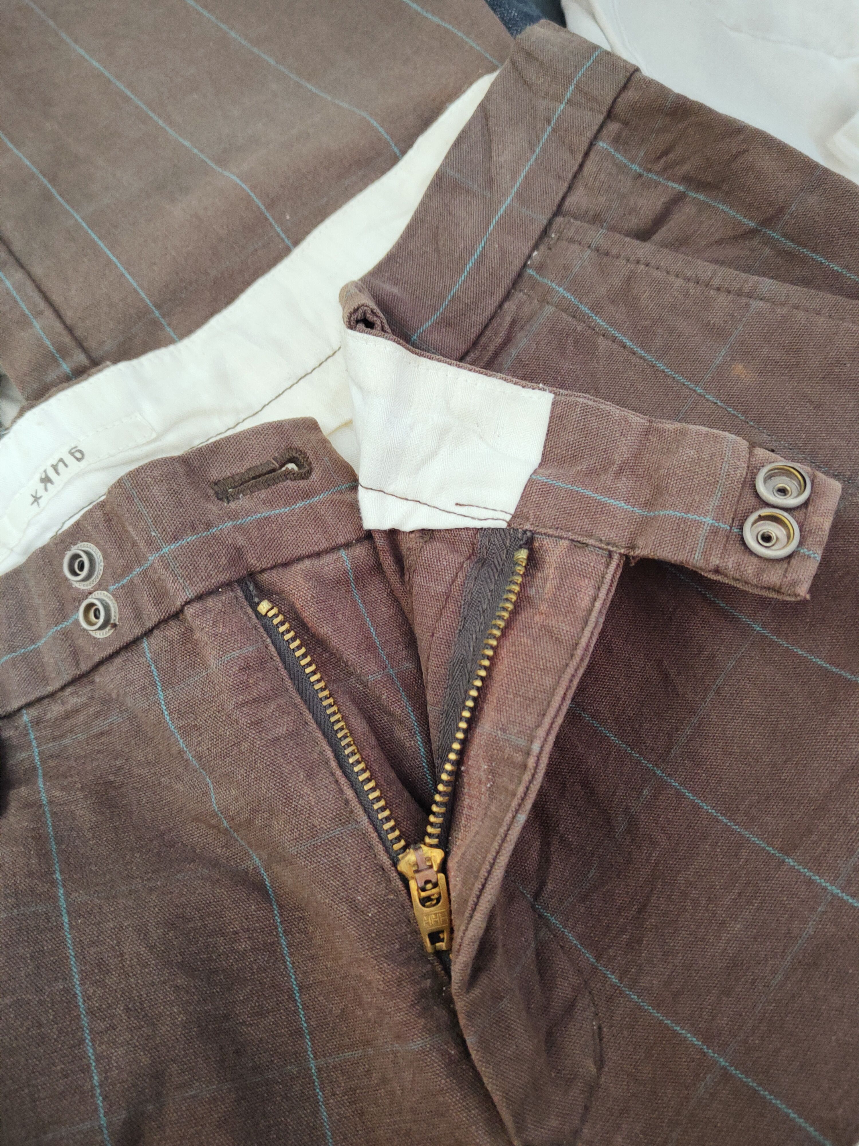 Japanese Brand × OVER THE STRiPES × Vintage Rna Dark Brown Faded stripe vintage Casual Pants #W087 Size 31" - 16 Thumbnail