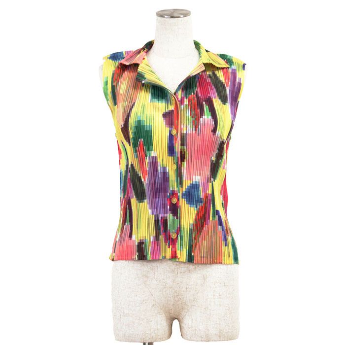 Other Other PLEATS PLEASE Mosaic Polyester Sleeveless Top Textile Tops DUTY FREE for USA Size ONE SIZE - 1 Thumbnail