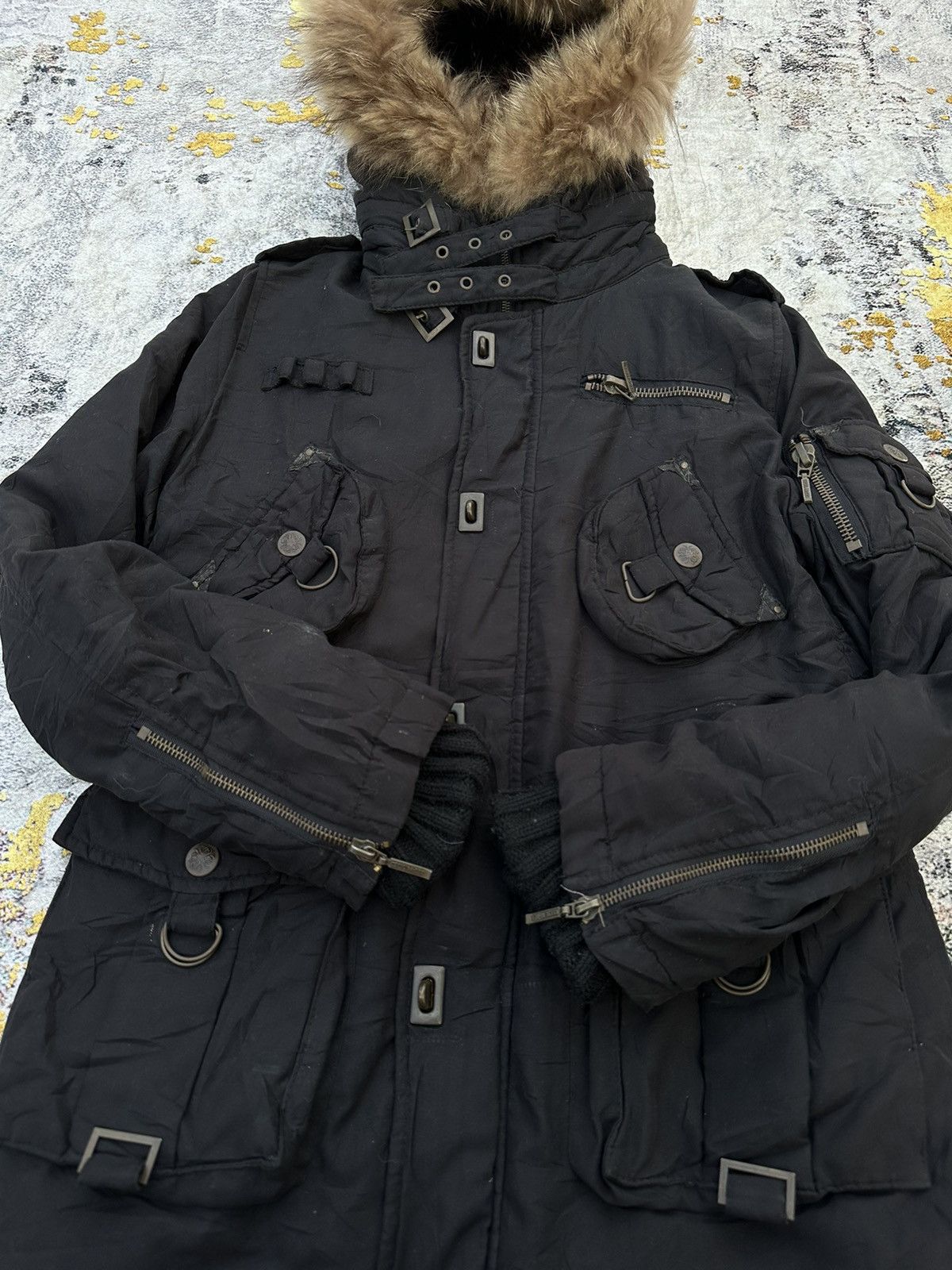 14th Addiction FAUX FUR BONDAGE JACKET Playboi Carti Style Archive LGB Size US M / EU 48-50 / 2 - 4 Thumbnail