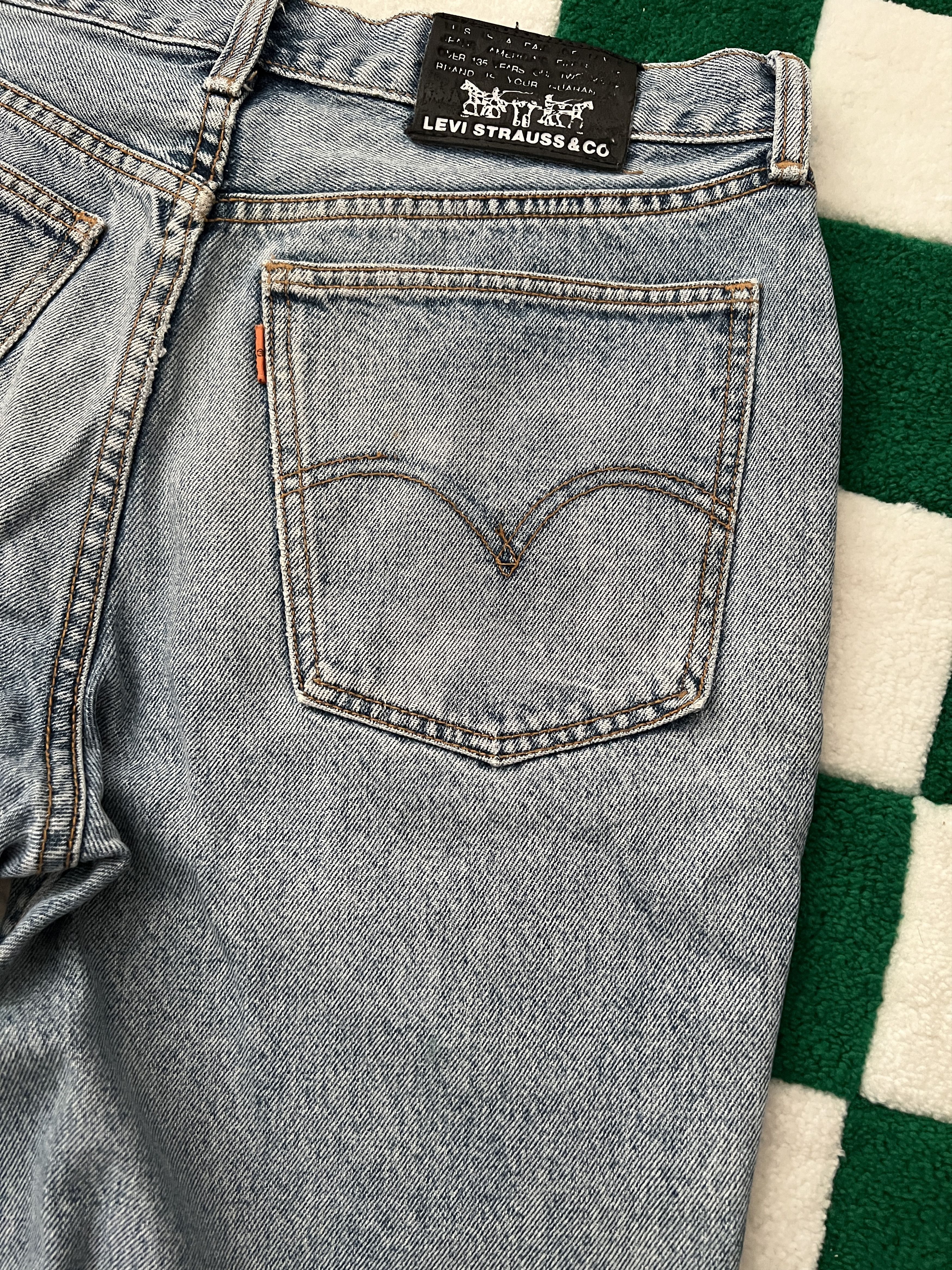 Levi's Vintage 90s Levis 627 Washed Denim Jeans Orange tab W34 L32 Size US 34 / EU 50 - 5 Thumbnail
