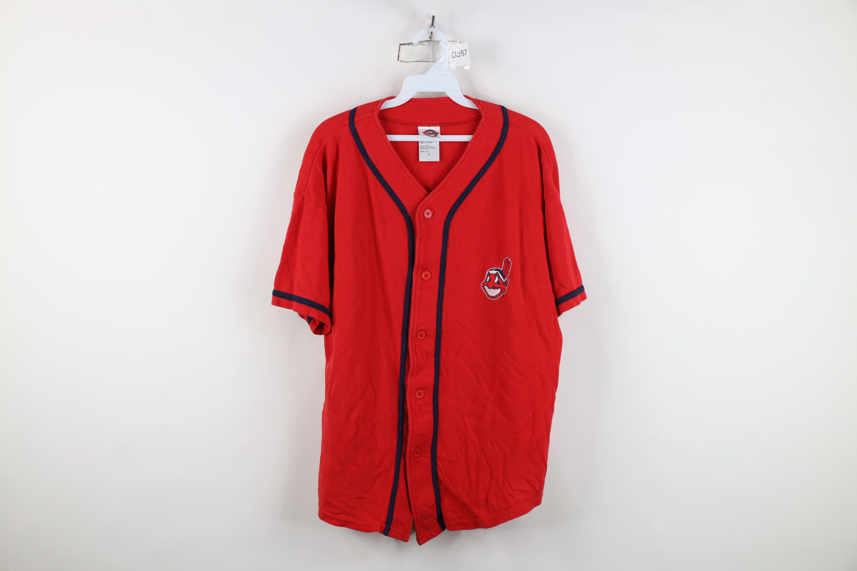 Vintage Vintage 90s Wahoo Cleveland Indians Baseball Jersey Red Size US L / EU 52-54 / 3 - 1 Thumbnail
