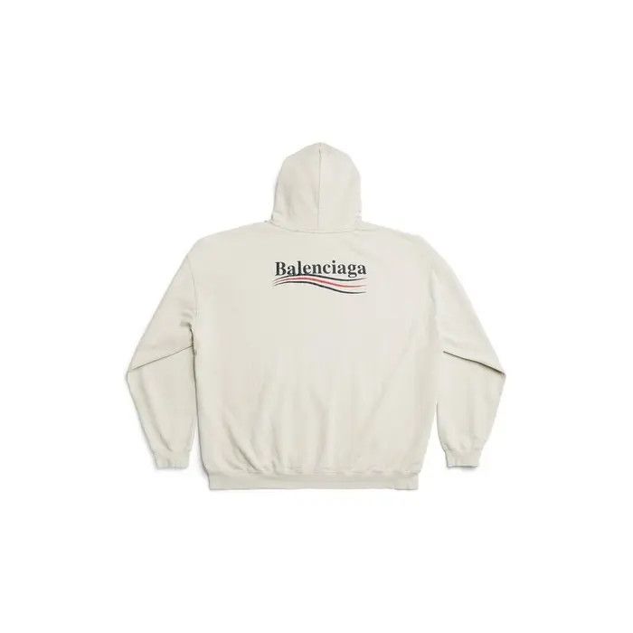 Balenciaga o1tr1nto0126 Political Campaign Hoodie Large Fit Off White Size US L / EU 52-54 / 3 - 2 Thumbnail