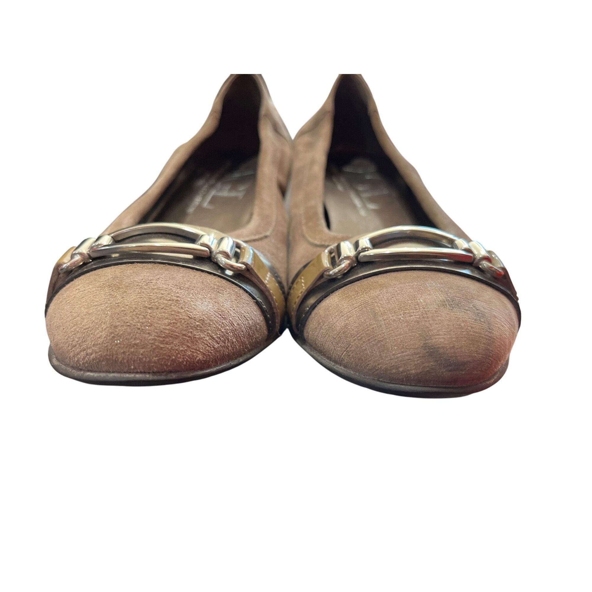 AGL AGL Womens Brown Suede Ballet Flats Size 39.5 SKU 8938 Size US 9.5 / IT 39.5 - 4 Thumbnail