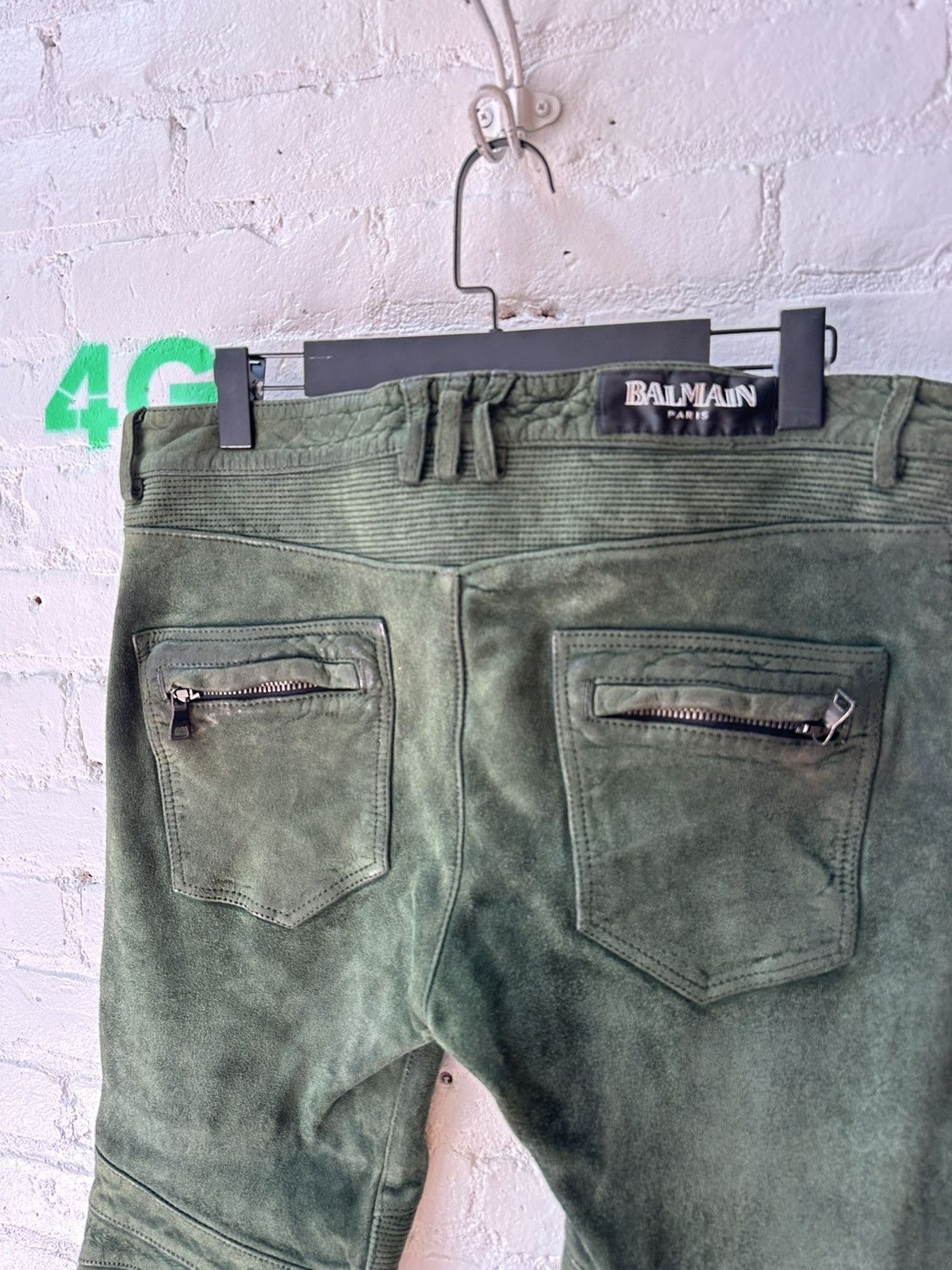 Balmain BALMAIN LEATHER SLIM BIKER PANTS SZ M-L Size US 31 - 3 Thumbnail