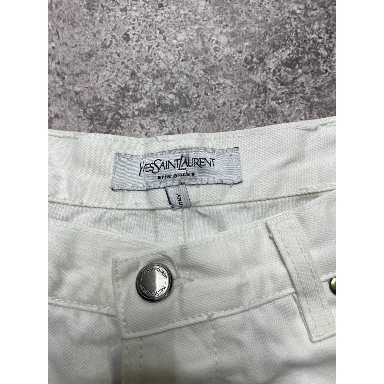 Yves Saint Laurent Vintage Yves Saint Laurent White Jeans Size XL Cotton Pants Size 34" / US 12 / IT 48 - 5 Thumbnail
