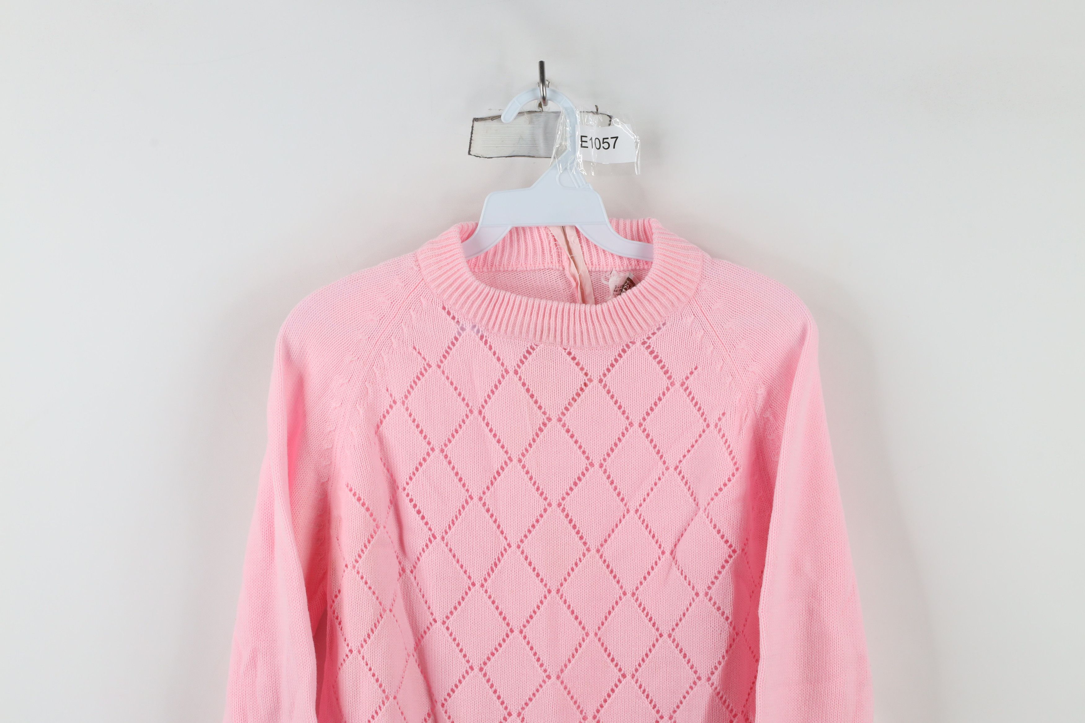 Vintage Vintage 70s Streetwear Ribbed Knit Back Zip Sweater Pink Size S / US 4 / IT 40 - 2 Thumbnail