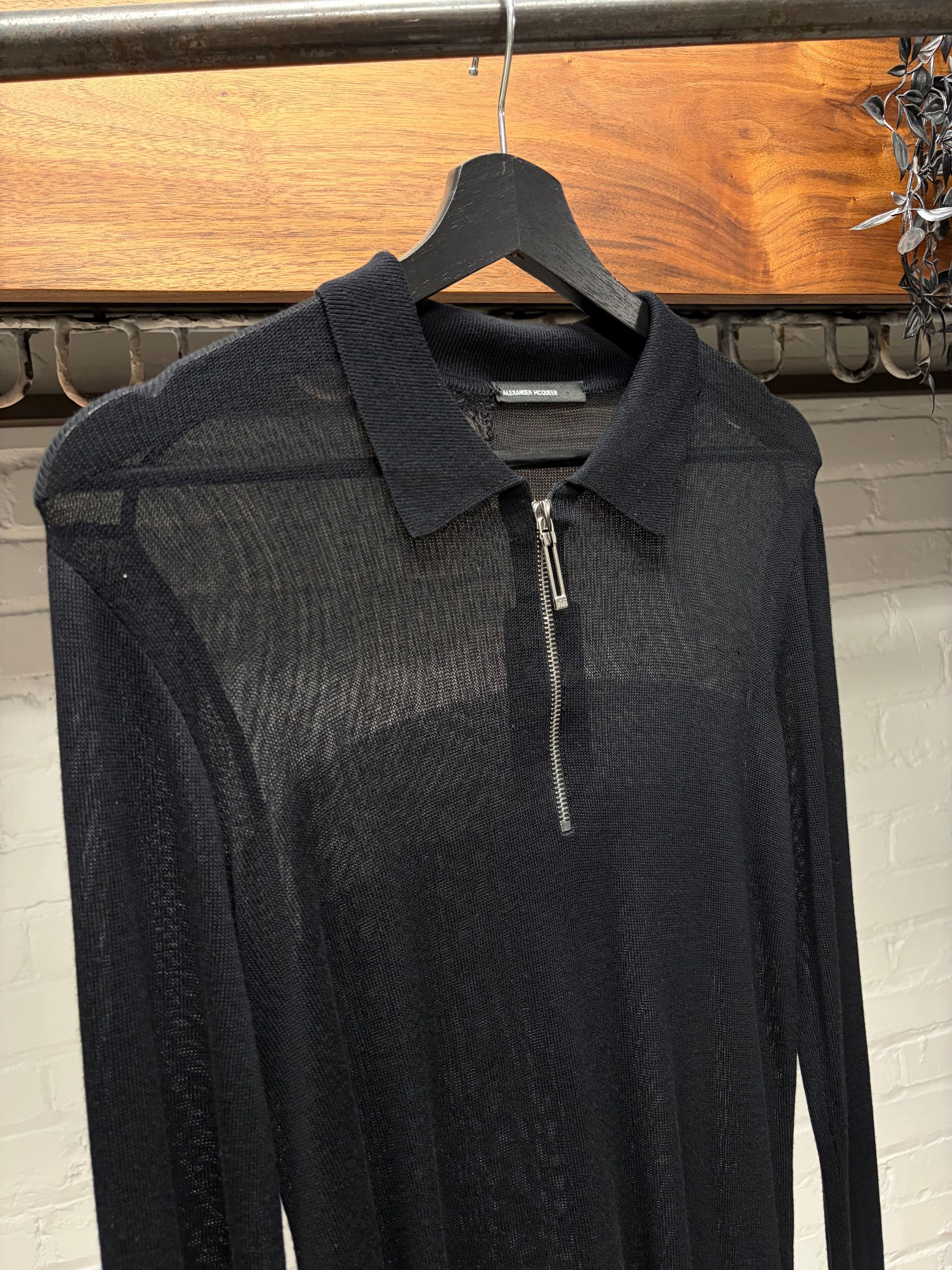 Alexander McQueen Alexander McQueen Sheer Quarter Zip Sweater Size US M / EU 48-50 / 2 - 2 Thumbnail