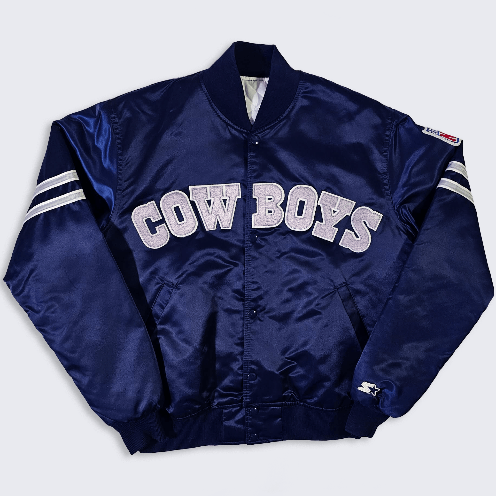 NFL Dallas Cowboys Vintage 80s Starter Satin Bomber Jacket Size US M / EU 48-50 / 2 - 1 Thumbnail