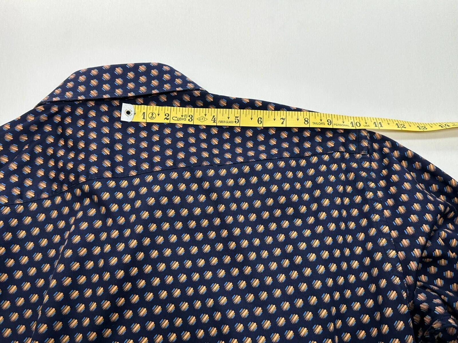 Other Blu by Polifroni 100% Cotton Geometric Button Up Blue Men XL Size US XL / EU 56 / 4 - 6 Thumbnail