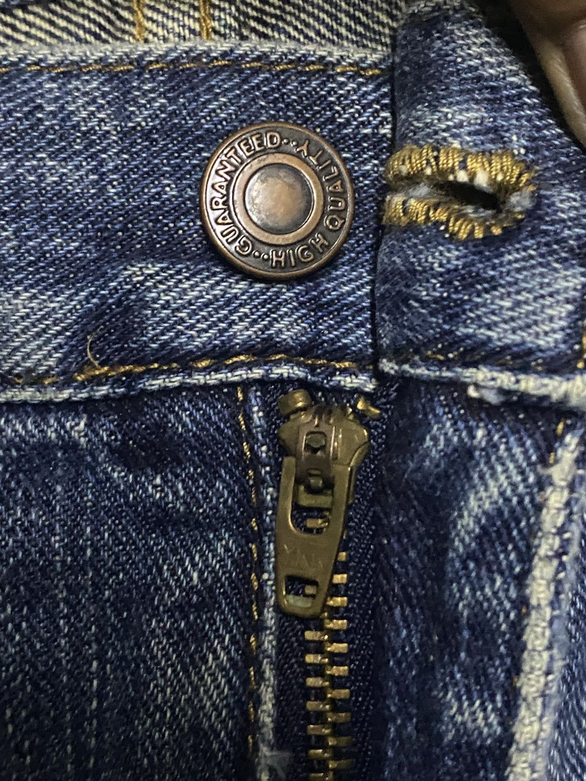 Other Vintage Japanese Brand Top Valu Blue Wash Distressed Jeans Size US 36 / EU 52 - 9 Thumbnail