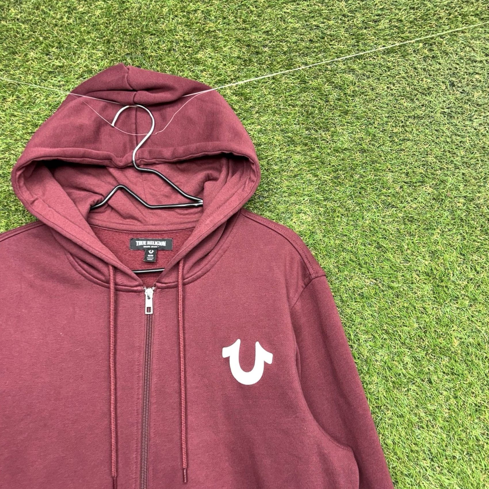 True Religion True Religion Hoodie Mens M Maroon Core Zip-Up Buddha Streetwear Y2K Logo Full Zip Hoodie Mens Regular Fit Red Cotton Fleece Size US M / EU 48-50 / 2 - 2 Thumbnail