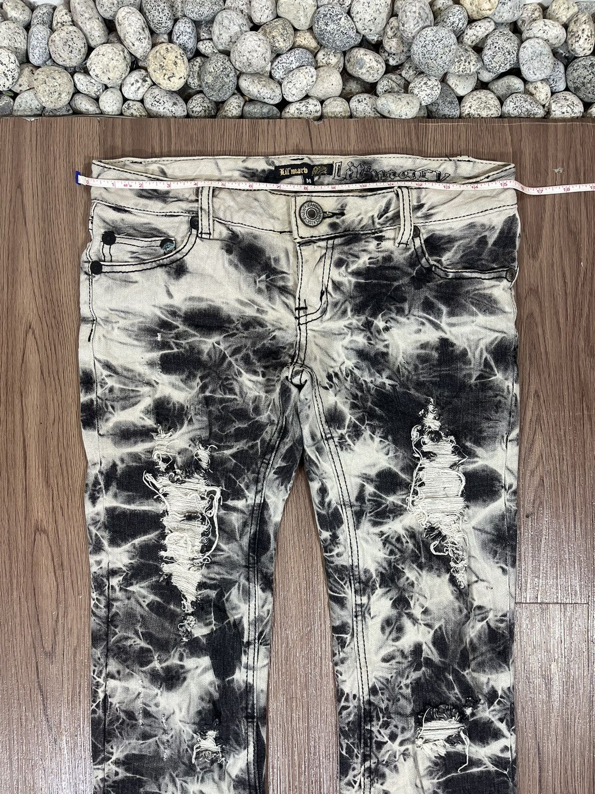 Punk and Yo Lil’ Marv Distressed Marble Wash Jeans Size US 31 - 13 Thumbnail