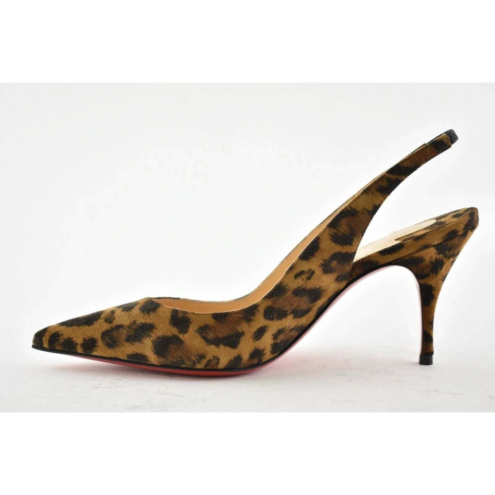 Christian Louboutin Christian Louboutin Clare Sling 80 Brown Black Leopard Size US 5.5 / IT 35.5 - 9 Thumbnail
