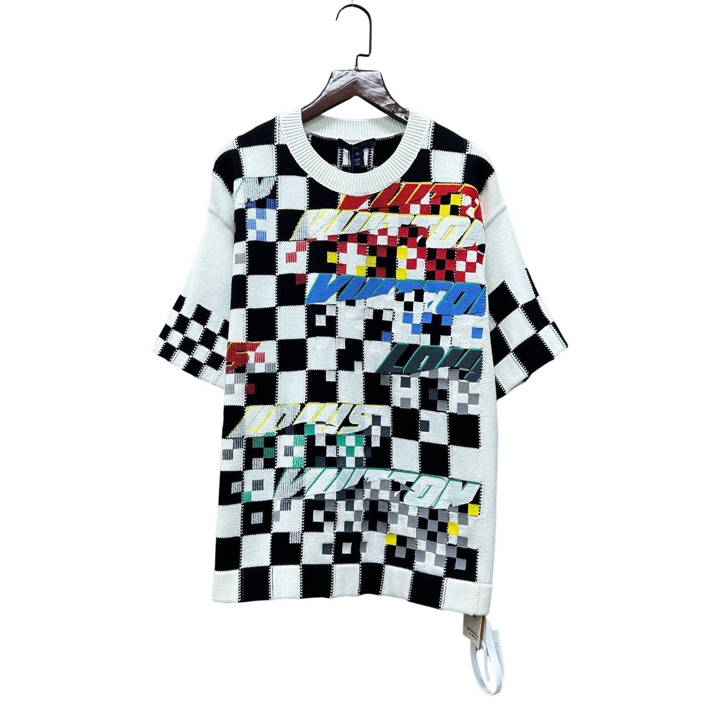 Louis Vuitton Louis Vuitton Checkered Logo Knit T-Shirt Size M Size US M / EU 48-50 / 2 - 1 Thumbnail