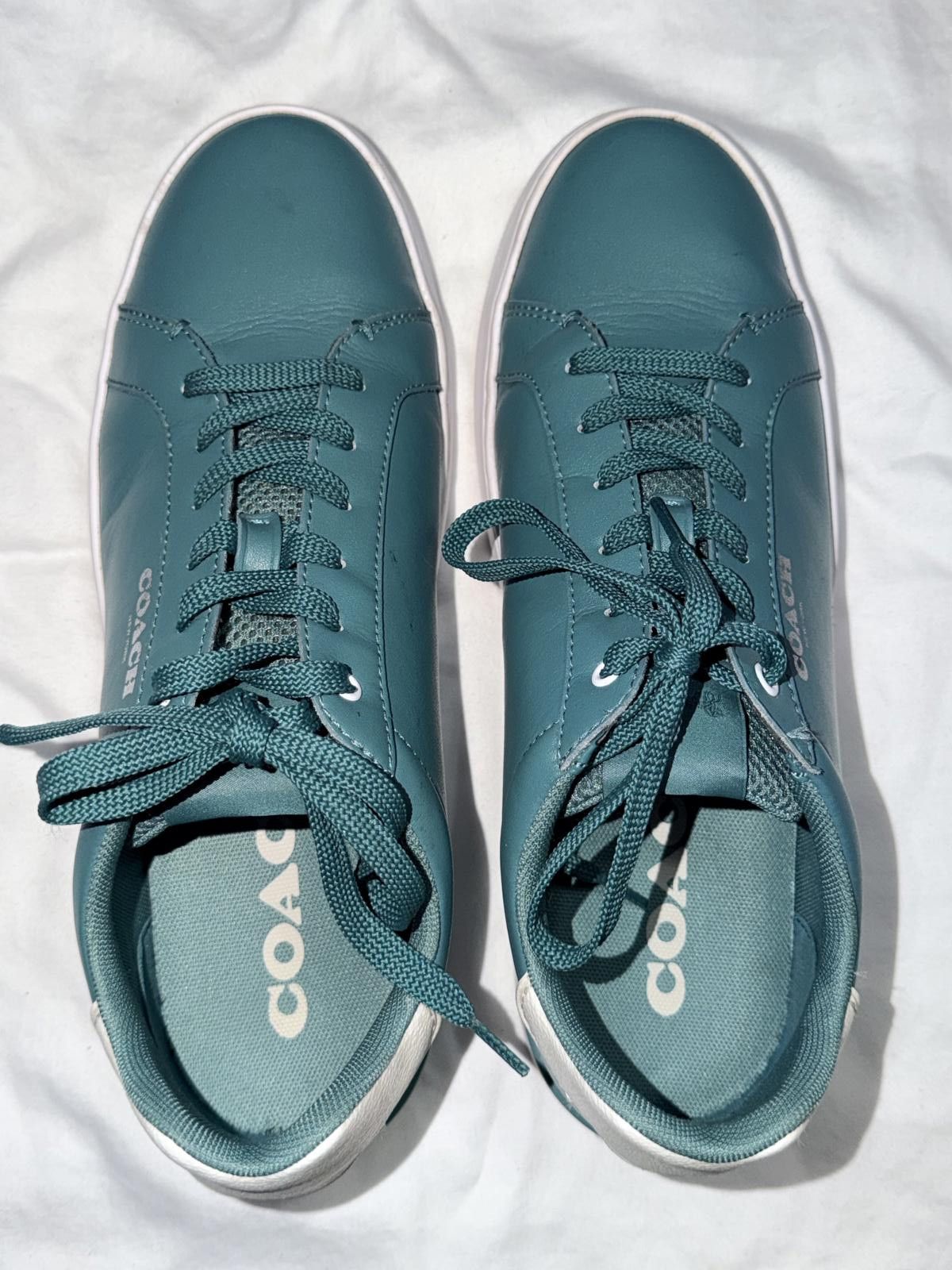 Coach Coach Mens Clip Low Top Sneaker 10.5D Chalk Ocean C3081 Size US 10.5 / EU 43-44 - 2 Thumbnail