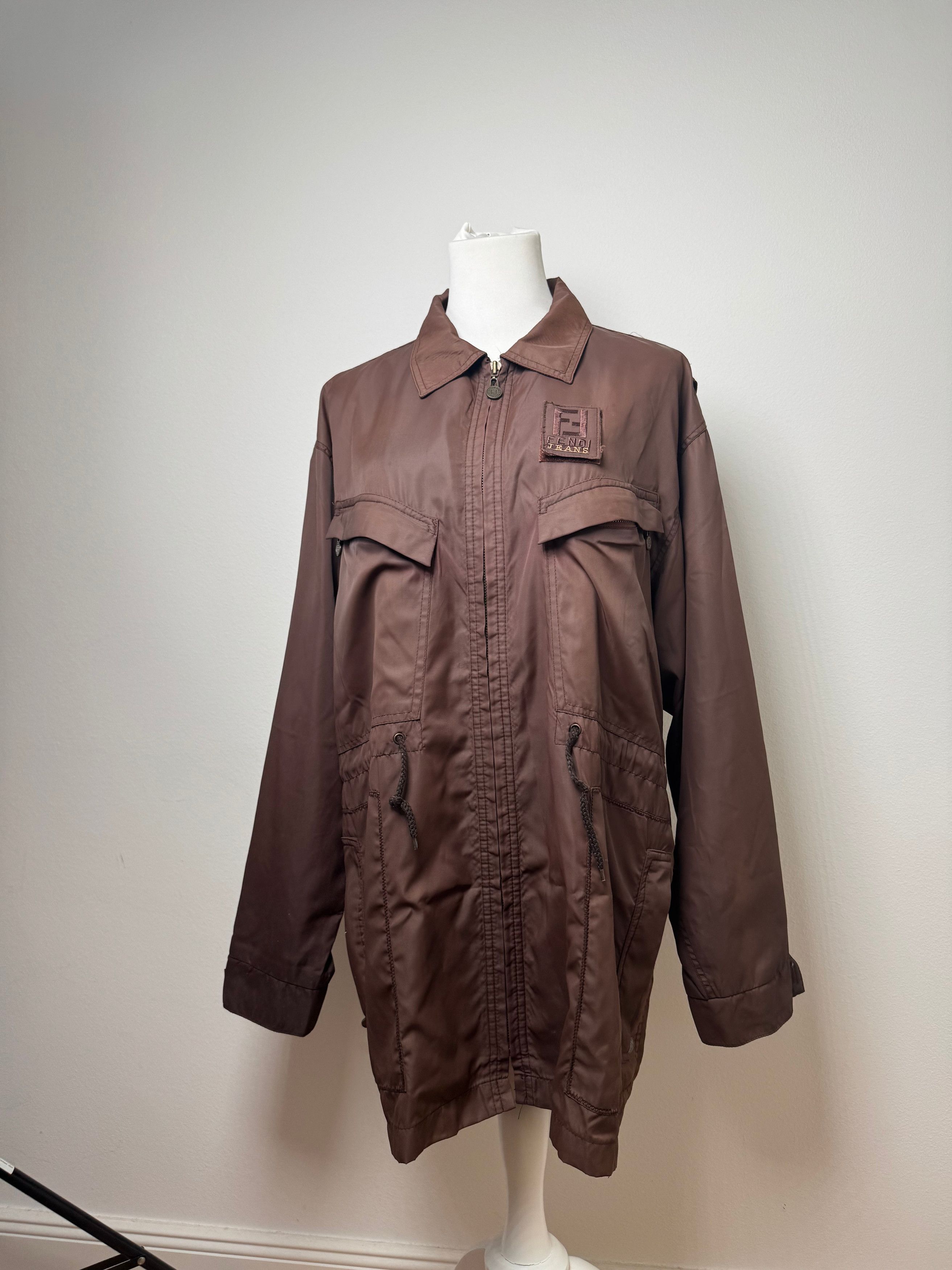 Vintage Roma Polyester Trenchcoat L Brown