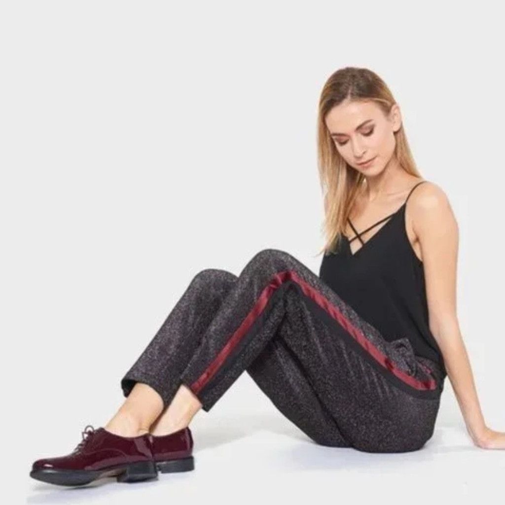 Scotch & Soda NWOT Scotch & Soda Atelier Lurex velvet side stripe pants S Size 27" / US 4 / IT 40 - 1 Thumbnail