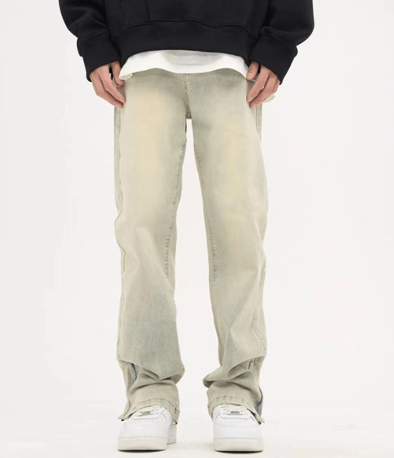 Japanese Brand × Jean Light blue distressed washed loose straight jeans Size US 32 / EU 48 - 1 Thumbnail