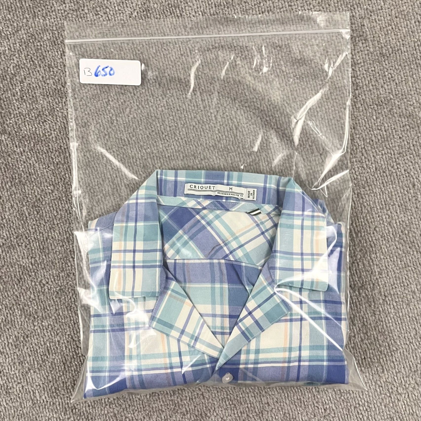 Vintage Criquet Shirt Mens M Blue White Plaid Performance Button Up Short Sleeve Shirt Size US M / EU 48-50 / 2 - 8 Thumbnail