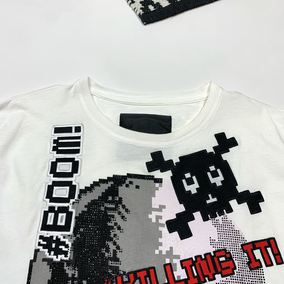 Philipp Plein Philipp Plein T-shirt Game Over Print Skull Big Logo Size US L / EU 52-54 / 3 - 6 Thumbnail