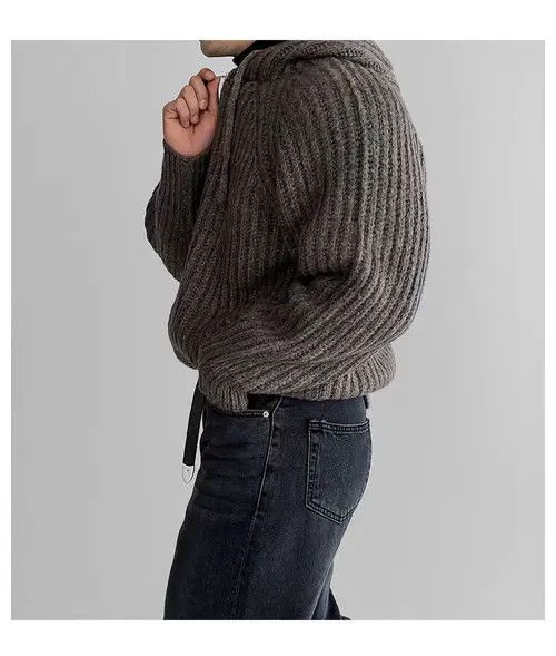 Japanese Brand Vintage Knit Thick Sweater Brown L Hooded Jacket Coat Size US L / EU 52-54 / 3 - 2 Thumbnail