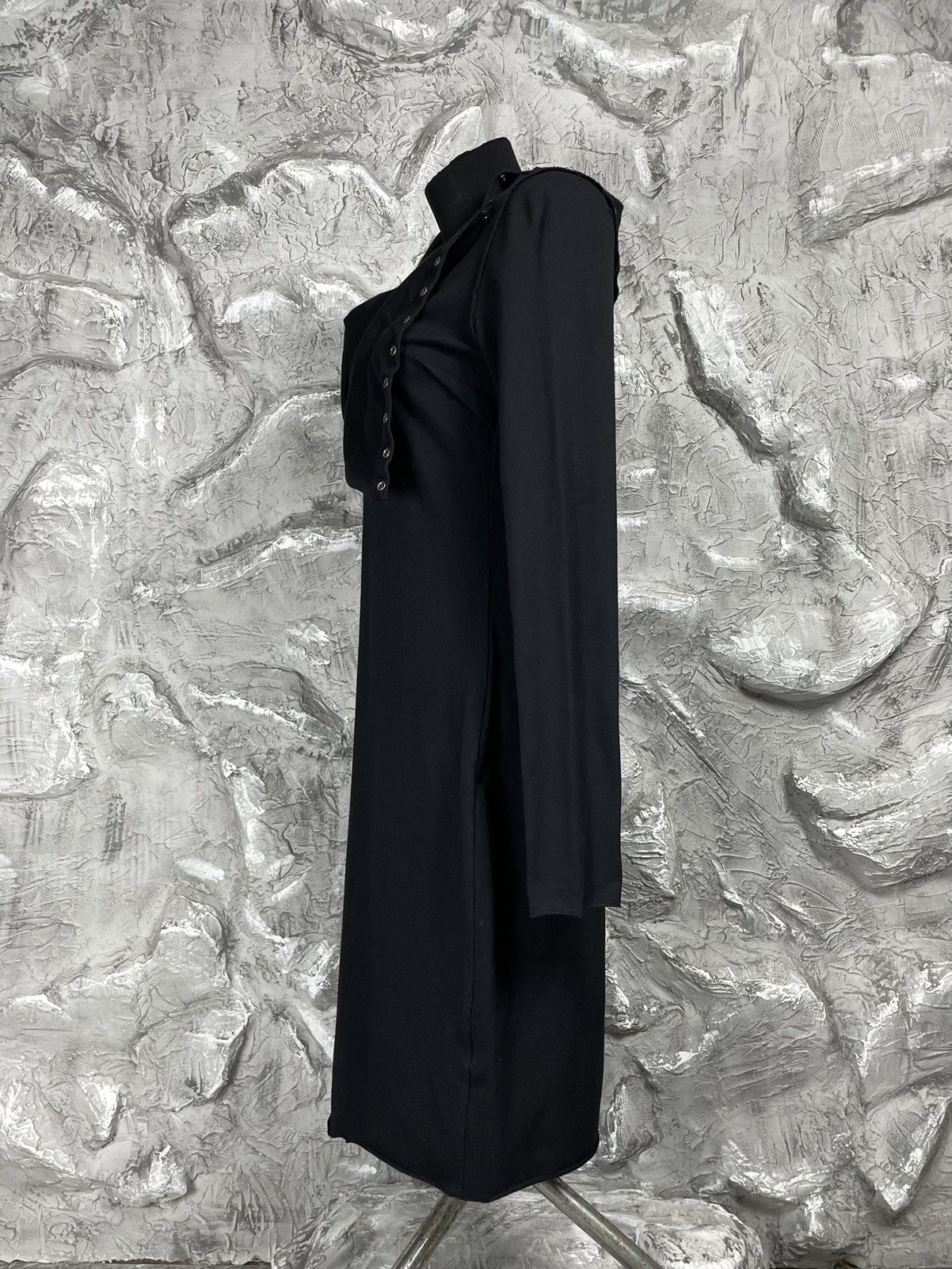 Designer × Japanese Brand Asymmetrical Cut Avant Garde Midi Dress Y2K Rick Owens Style Size S / US 4 / IT 40 - 3 Thumbnail