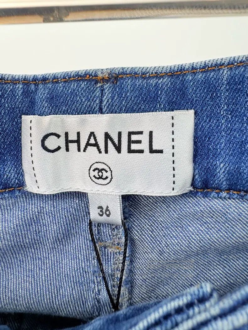 Chanel Chanel Diamond-shaped plaid denim trousers Size 24" / US 00 / IT 34 - 3 Thumbnail
