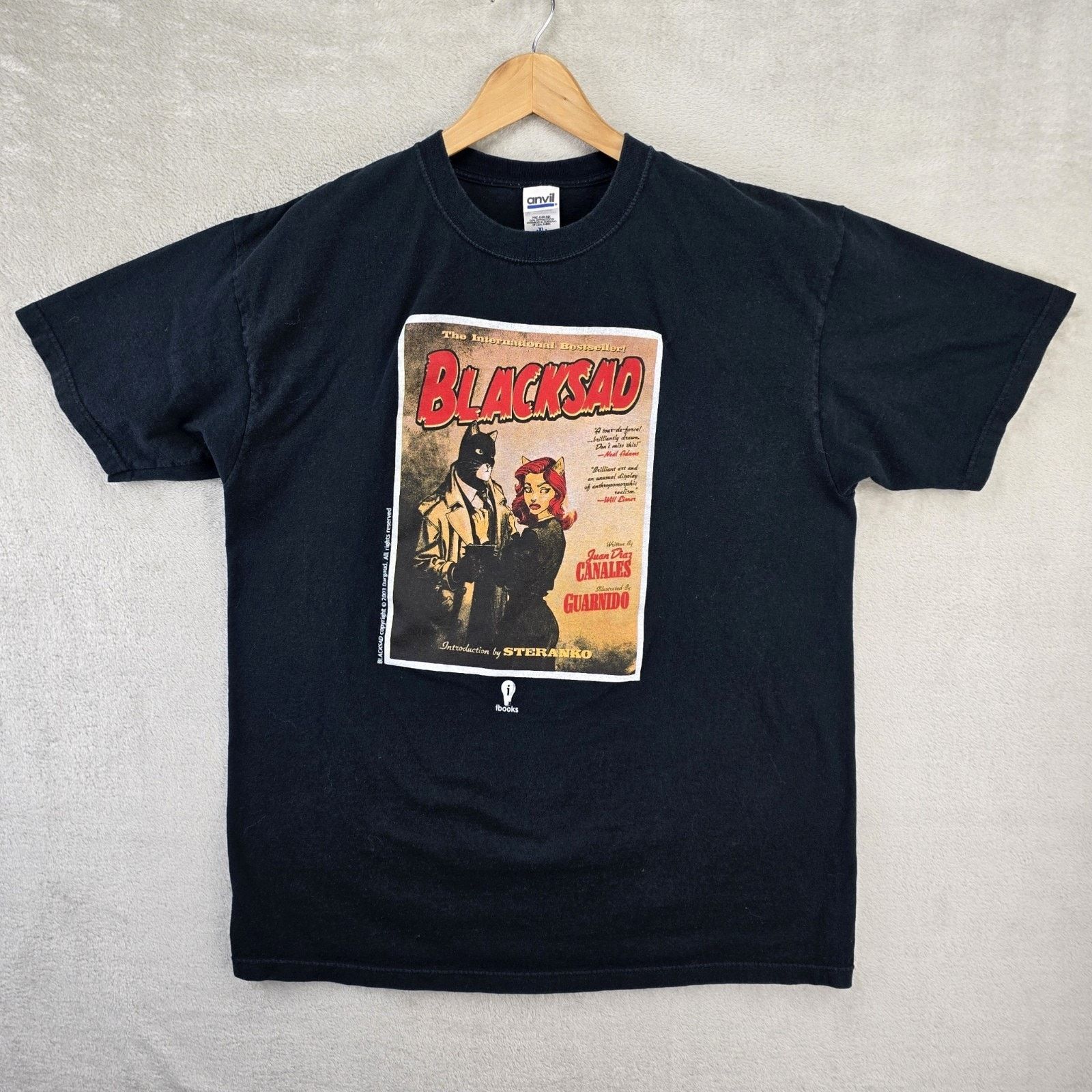 Anvil Vintage Blacksad Comic Book Shirt XL Y2K Juan Diaz RARE 2003 Size US XL / EU 56 / 4 - 1 Thumbnail
