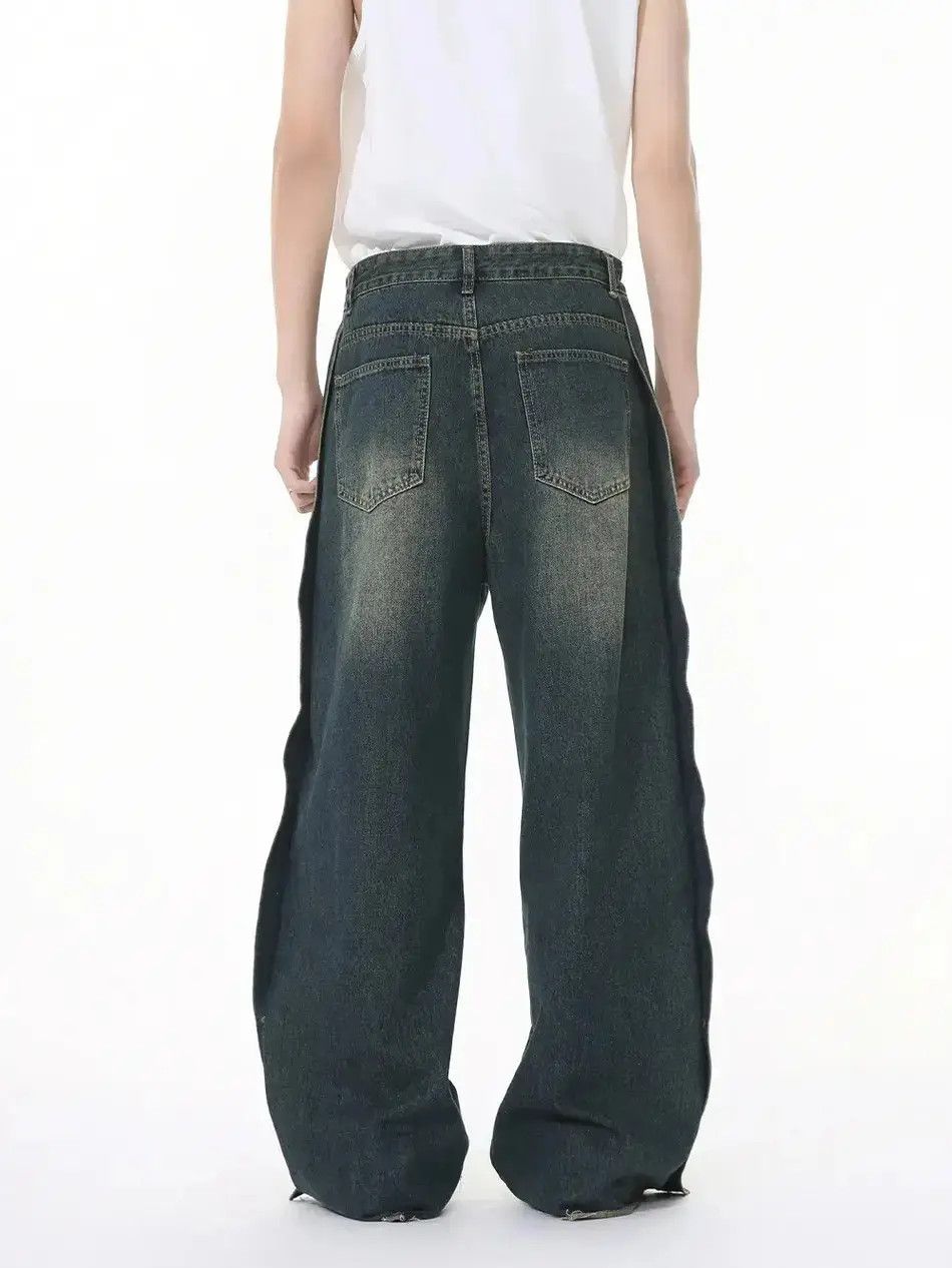 Japanese Brand Retro loose fringed ripped jeans Size US 32 / EU 48 - 3 Thumbnail