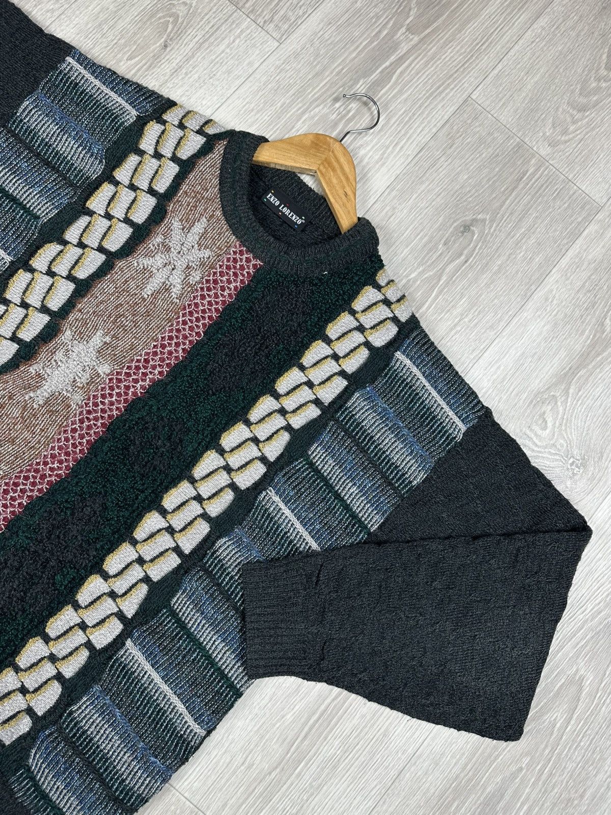 Carlo Colucci × Vintage Vintage Enzo Lorenzo Coogi Style Knit Sweater Size 50 Size US XL / EU 56 / 4 - 2 Thumbnail