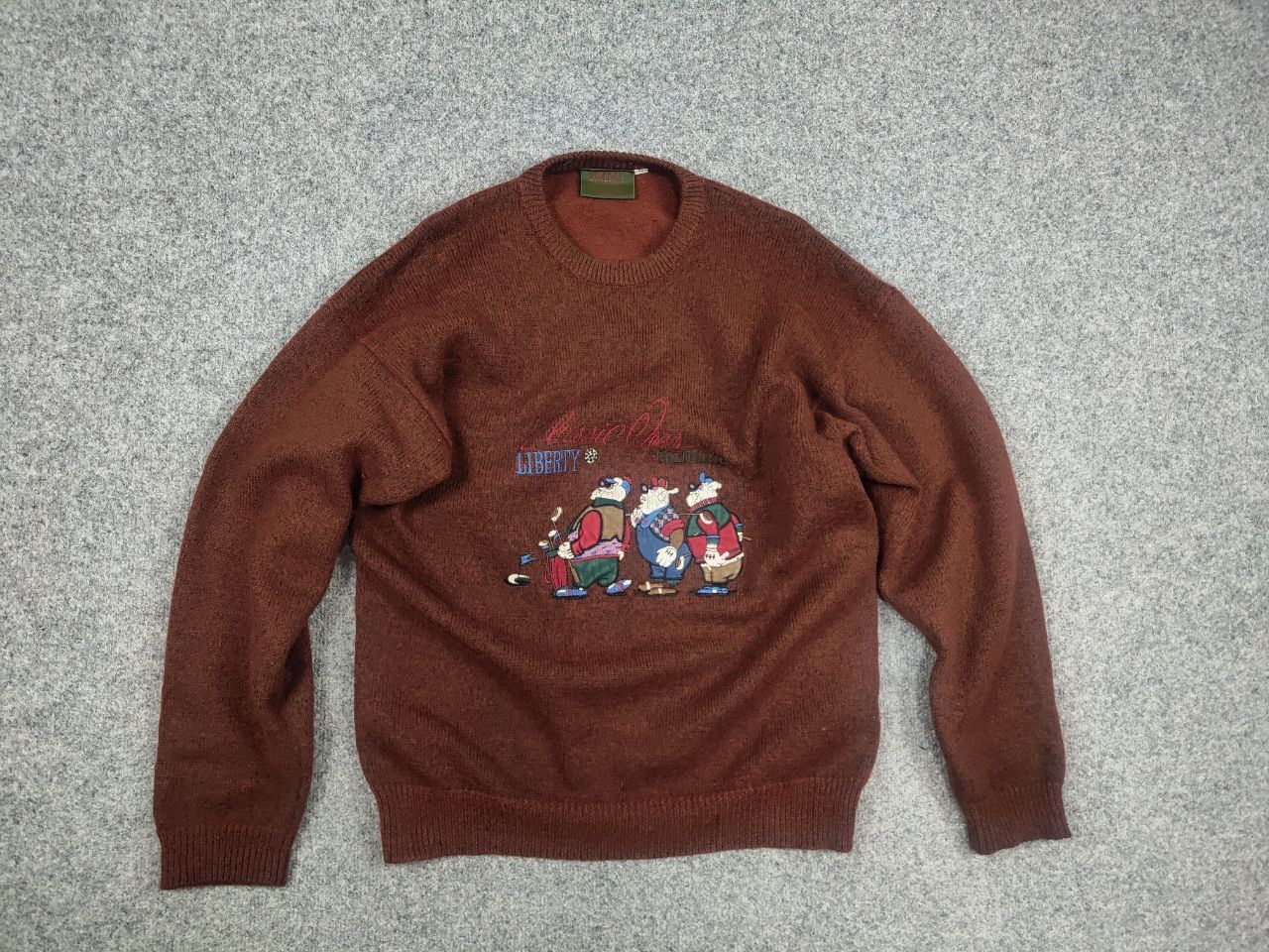 Japanese Brand Vintage 80's Liberty Logo Golf Club Knit Brown Sweater Wool Size US M / EU 48-50 / 2 - 8 Thumbnail