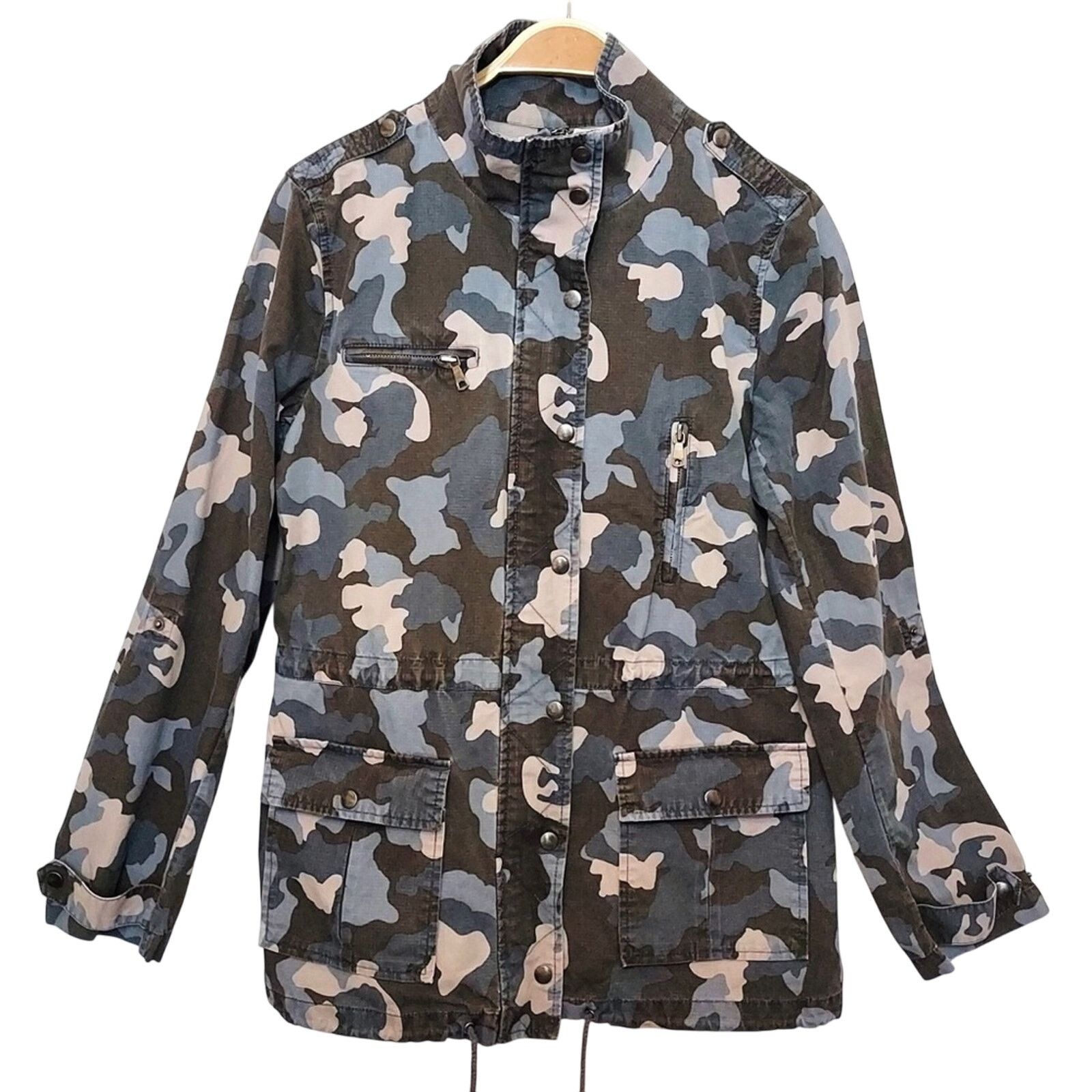 Banana Republic Banana Republic Blue Camouflage Camo Cargo Utility Jacket Size M / US 6-8 / IT 42-44 - 1 Thumbnail