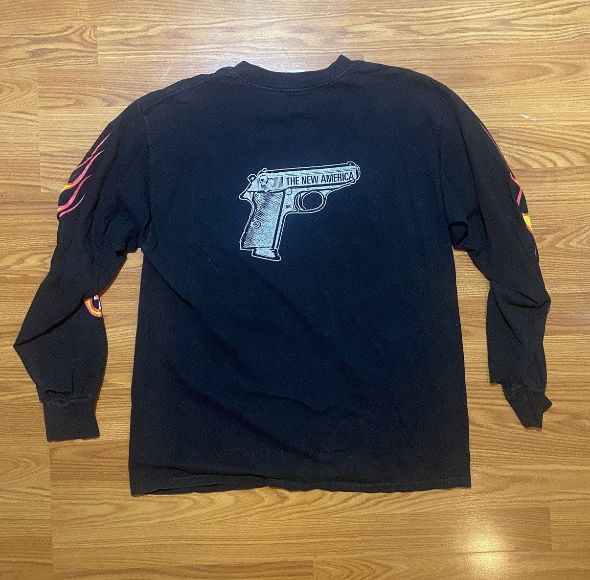 Gildan Bad Religion Y2K The New America Long Sleeve Flame Print Size US L / EU 52-54 / 3 - 6 Thumbnail