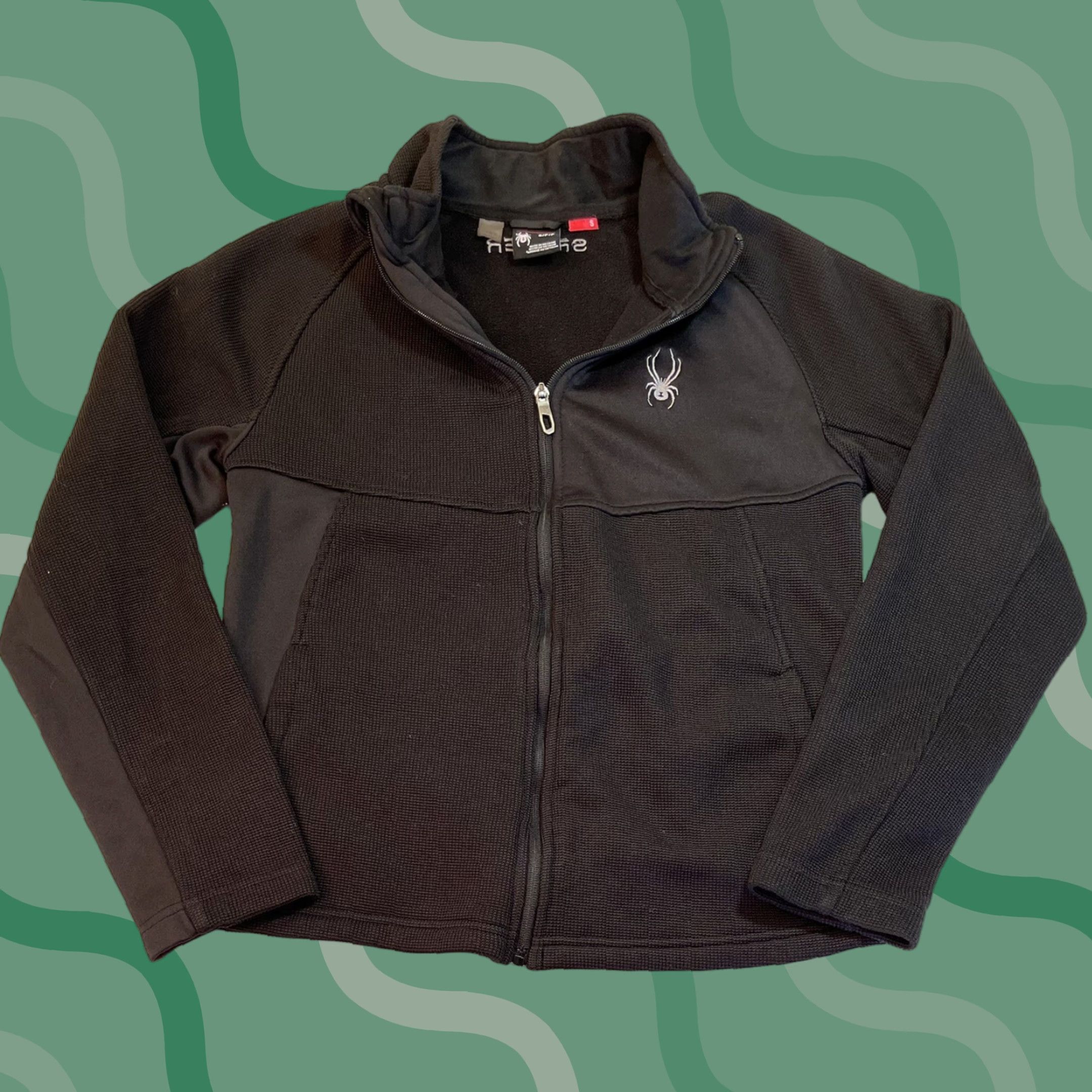 Vintage Spider Women’s Sweater Sz S Full Zip Stand Up Collar Side Pockets Hiking Core Size S / US 4 / IT 40 - 1 Thumbnail