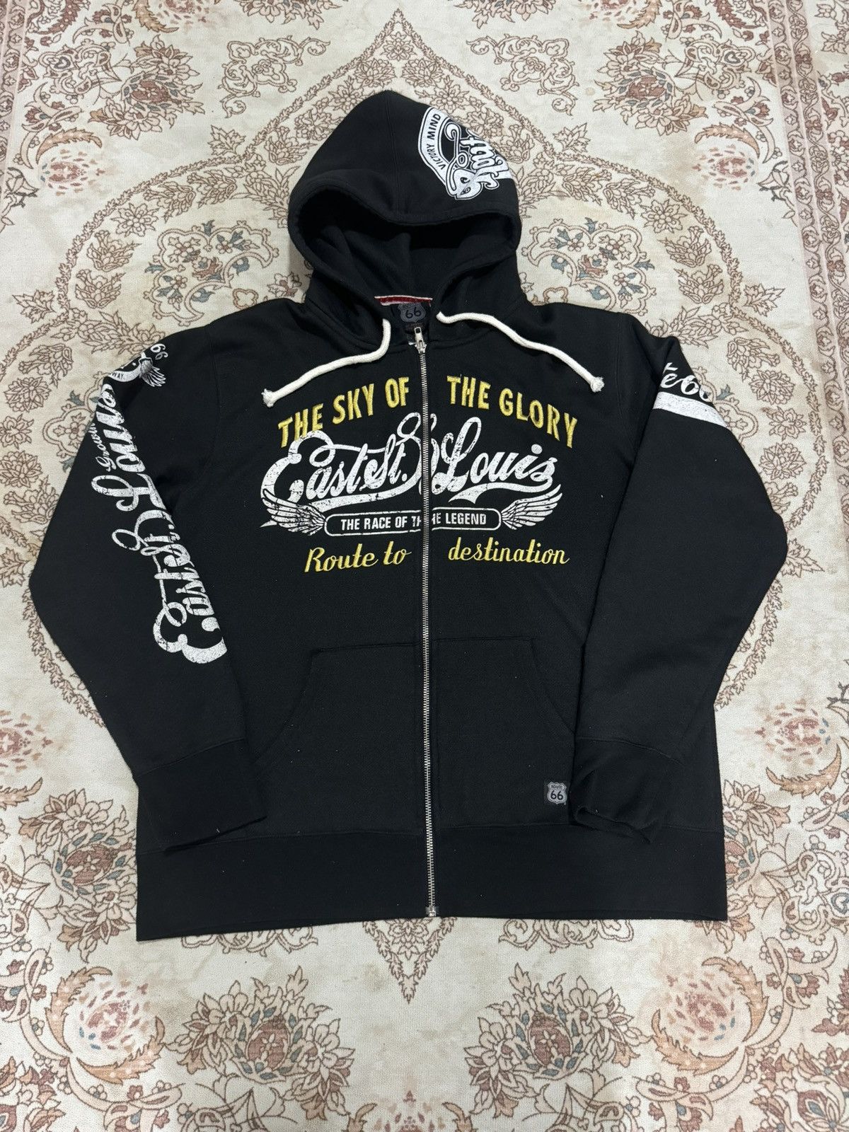 Route 66 × Vintage Route66 Motorcycle Zipper Hoodie Size US L / EU 52-54 / 3 - 5 Thumbnail