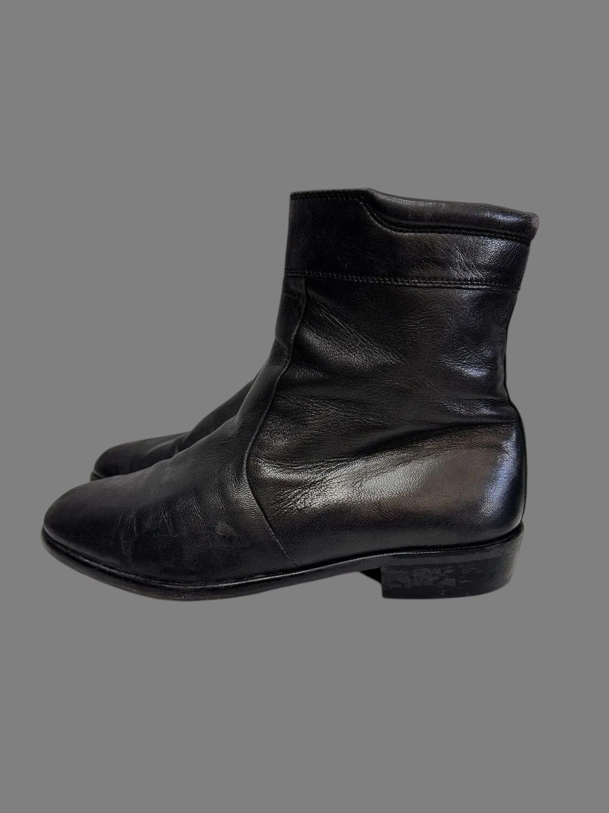 A.S.98 Black Leather Combat Boots Minimal Military Tech Style Size US 9 / IT 39 - 5 Thumbnail
