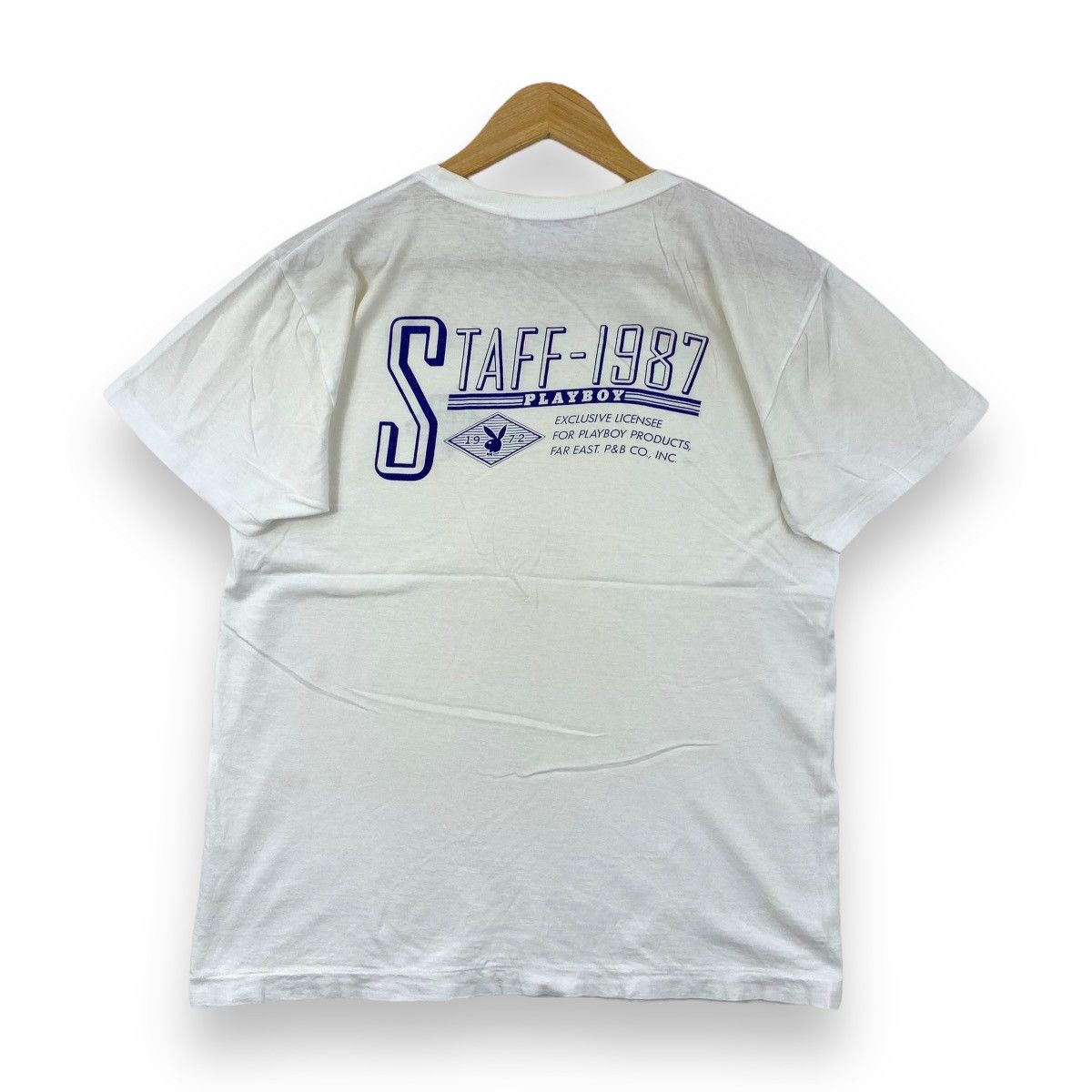 Playboy × Vintage Vintage 80's PLAYBOY TWELVE STAFF Tee Shirt Medium Size Size US M / EU 48-50 / 2 - 1 Thumbnail