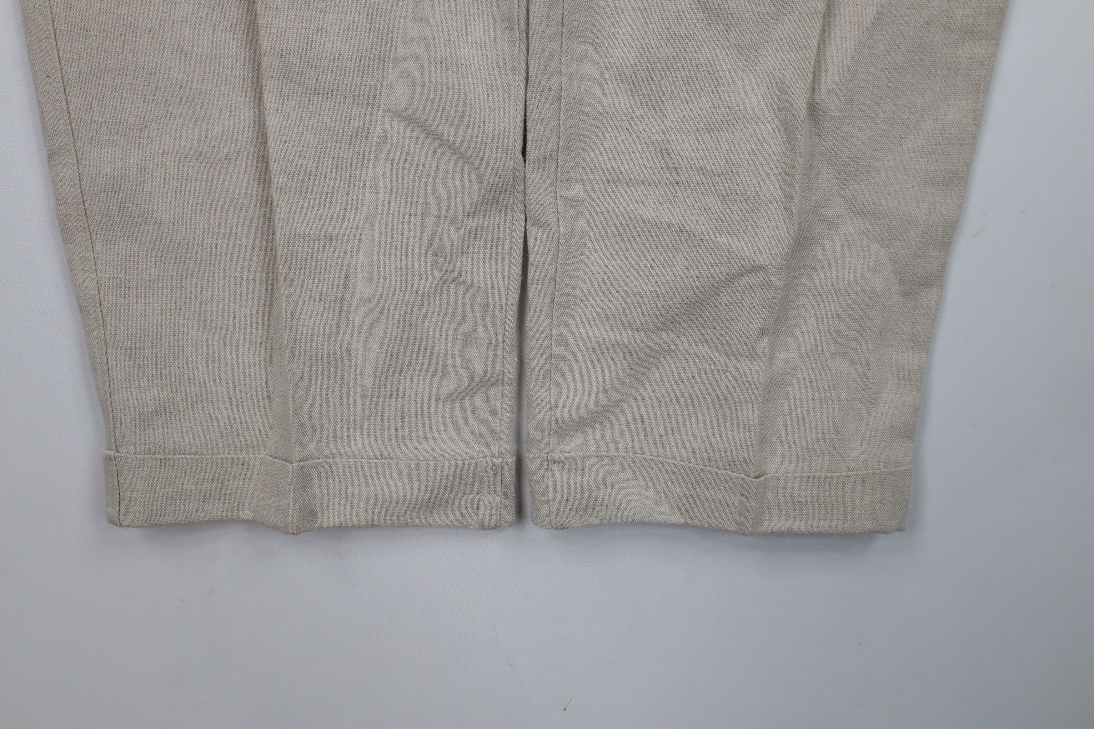 Vintage Vintage 90s Streetwear Cuffed Linen Blend Chino Pants Size US 38 / EU 54 - 5 Thumbnail
